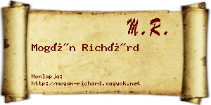 Mogán Richárd névjegykártya